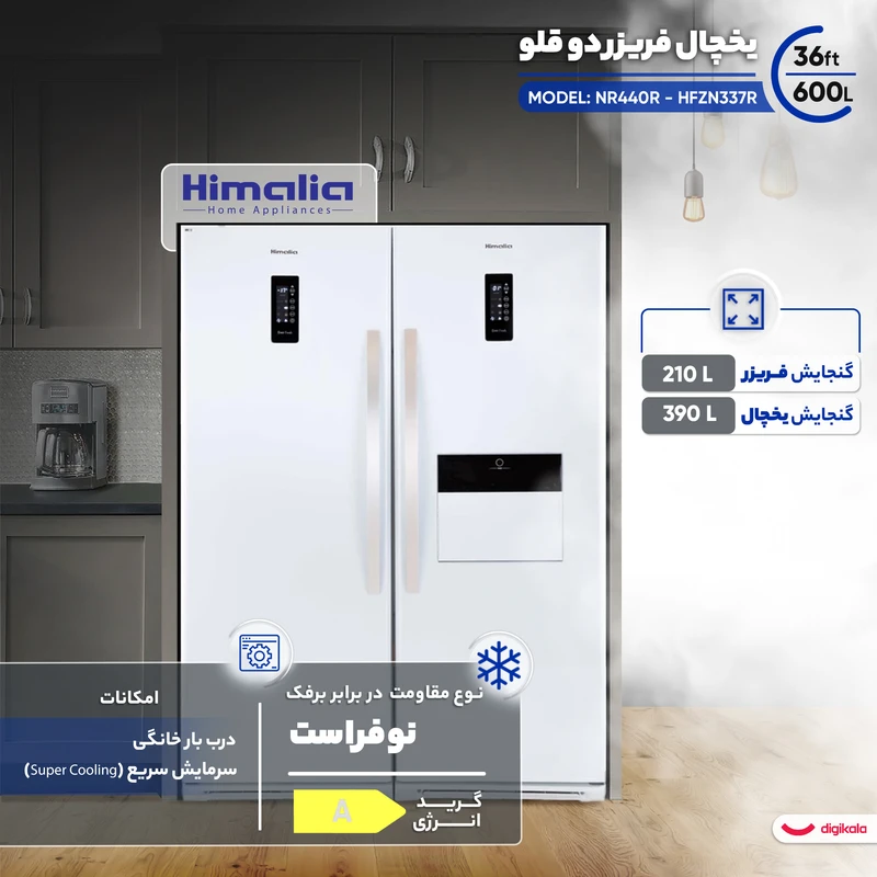 یخچال فریزر دوقلو 36 فوت هیمالیا مدل رومانو پلاس NR440R - HFZN337R - Image 4