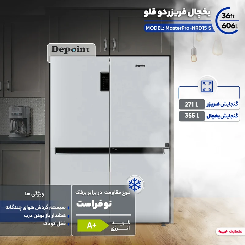 یخچال فریزر دوقلو 36 فوت دیپوینت مدل MasterPro-NRD15 S - Image 4